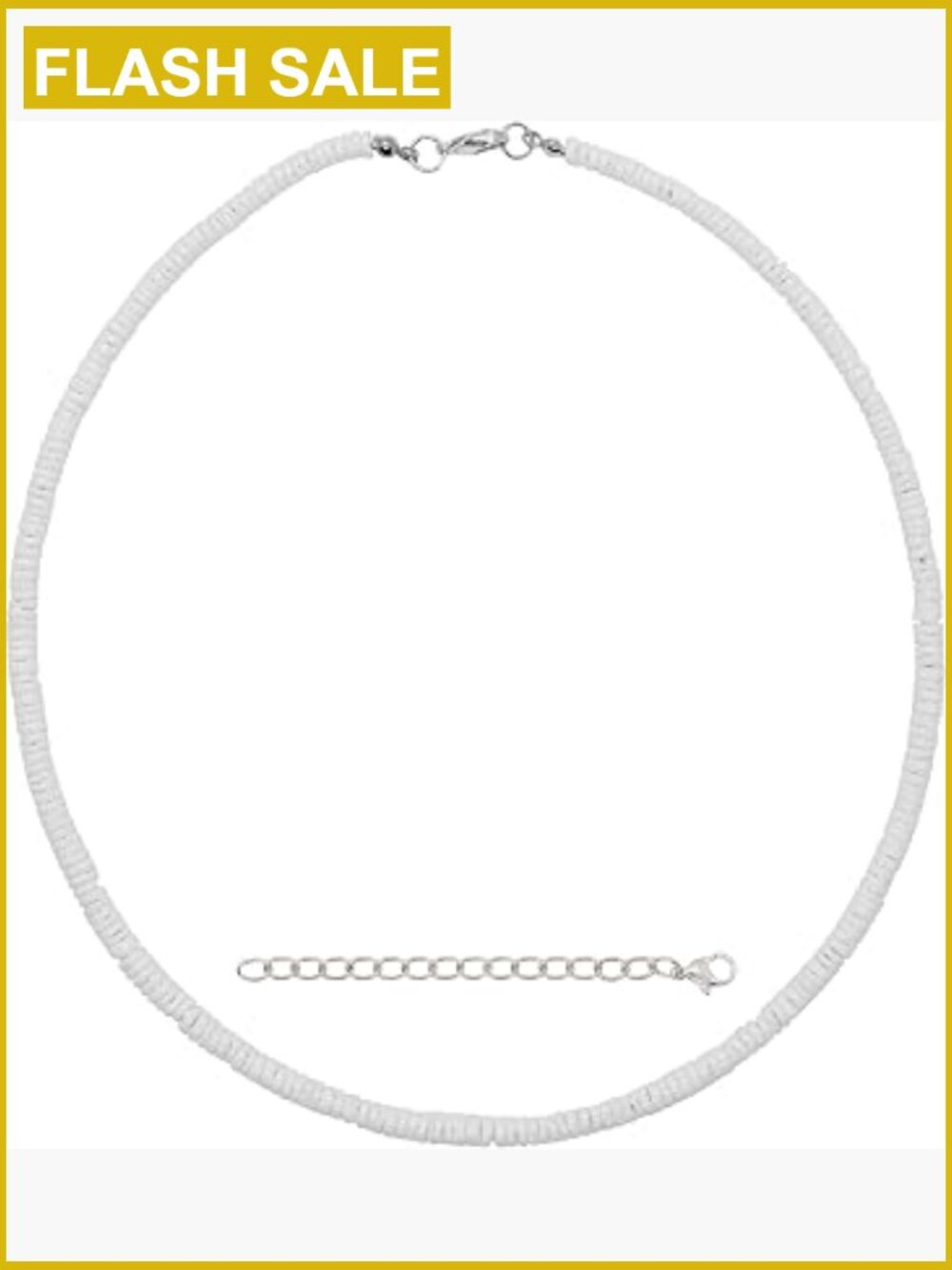Natural Puka Shell Choker - Round Beaded Beach Shell Necklace